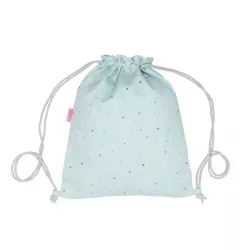 Mochila Tutete Saco Tela Dots Sage Personalizable