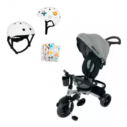 Triciclo Kikka Boo XAMMY 4 en 1 Gris con casco