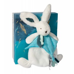 Caja regalo con Doudou Conejito pompom blanco DouDou Et Compagnie