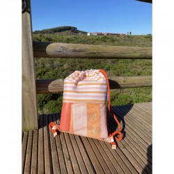 Mochila saco Btbox antiarena Summer coral & mostaza