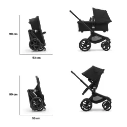 Cochecito DUO Bugaboo Fox 5 Negro Gris Melange | Crioh.com