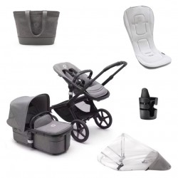 PACK VERANO Cochecito DUO Bugaboo Fox 5 Negro Gris Melange