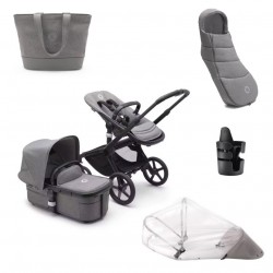 PACK INVIERNO Cochecito DUO Bugaboo Fox 5 Negro Gris Melange