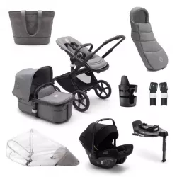 PACK COMPLETO INVIERNO Cochecito Bugaboo Fox 5 Negro Gris Melange