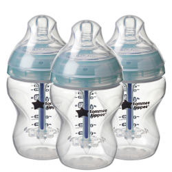 Tommee Tippee Closer to Nature Biberón de Cristal con Tetina con Forma de  Pecho y Válvula Anticólico, 150 ml, Pack de 1, Verde : : Bebé