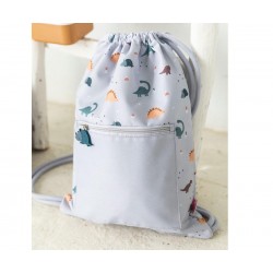 Mochila Saco Impermeable Tutete Dinos World Personalizable