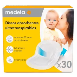 Discos absorbentes desechables Medela Ultratranspirables 30 Uds