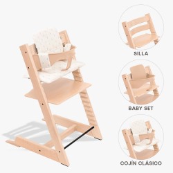 Bundle Trona Stokke Tripp Trapp con Baby Set² y Cojín Natural