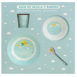 Set vajilla mr wonderful con babero y vaso by Laken