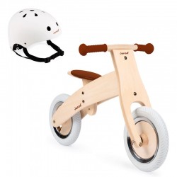 PACK Bicicleta natura Janod para personalizar y casco